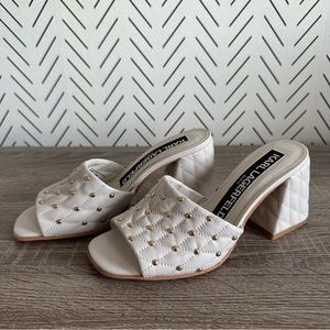 Karl Lagerfeld White Quilted Sandals